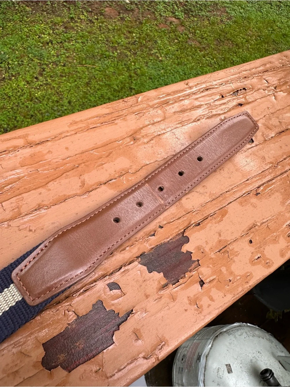 J. Crew leather and fabric belt